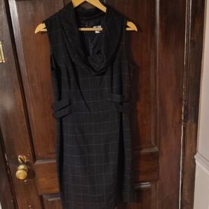 Worthington Black Plaid Midi Dress Size 10